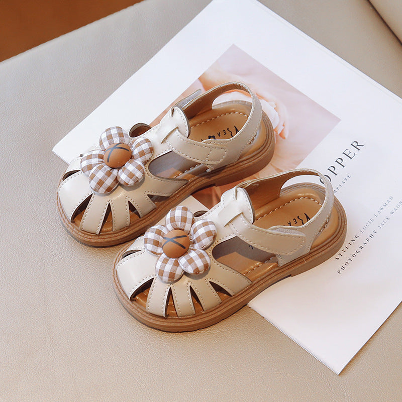 Children's Flower Sandals Soft Sole Toe Cap