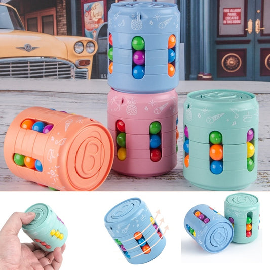 Can Cube Top Magic Colorful Beans Finger Spinning Relieves Stress