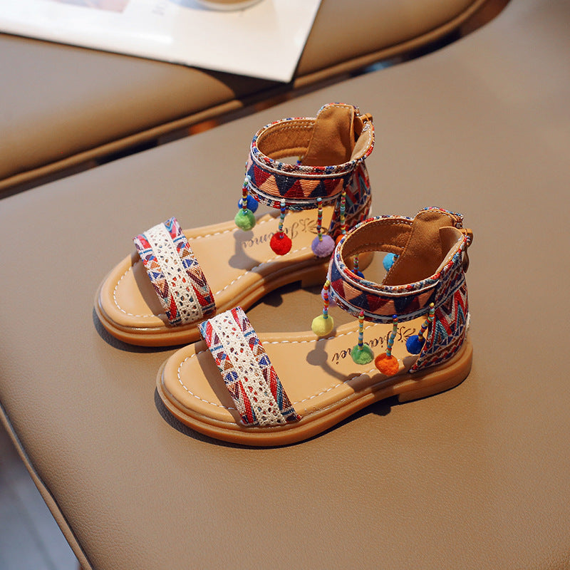 Girls' Ethnic And Foreign Style Vacation Sandals