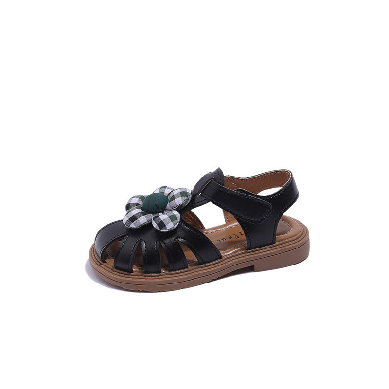 Children's Flower Sandals Soft Sole Toe Cap