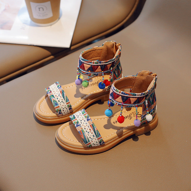 Girls' Ethnic And Foreign Style Vacation Sandals