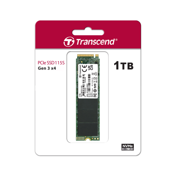 ترانسيند SSD داخلي 1 تيرابايت M.2 NVMe – PCIe Gen3x4 3D Flash (بدون DRAM)