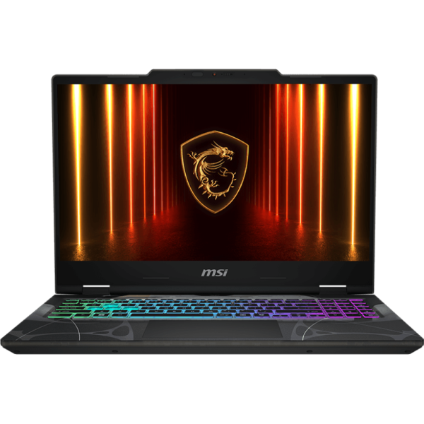 لابتوب MSI Cyborg 15 للألعاب، معالج Intel Core Ultra 7 240H، ذاكرة 16GB، تخزين 512GB SSD، شاشة 15.6 بوصة FHD بتردد 144Hz، كرت RTX 5060، Windows 11، لوحة مفاتيح مضيئة